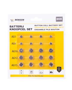 010515 Batterij knoopcel set 20 dlg lithium