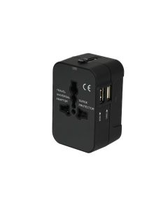 012434 Reisadapter internationaal met 2 USB poorten