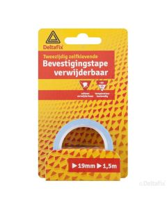 BEVESTIGINGS TAPE VERWIJDERBAAR, DUBBELZIJDIGE TAPE WIT 1.5M.