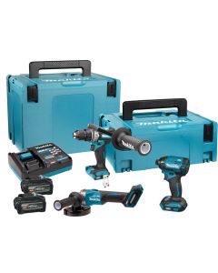 Makita DK400NX XGT 40 V Max Combiset boren, (slag)schroeven en slijpen