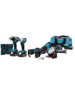 Makita DLX5068TX1 18 V Combiset voor (slag)schroeven, boren, slijpen en zagen en met multitool