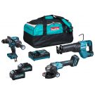 Makita DK0159G301 40 V Max Combiset boren, schroeven, zagen en slijpen