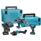 Makita DK400NX XGT 40 V Max Combiset boren, (slag)schroeven en slijpen